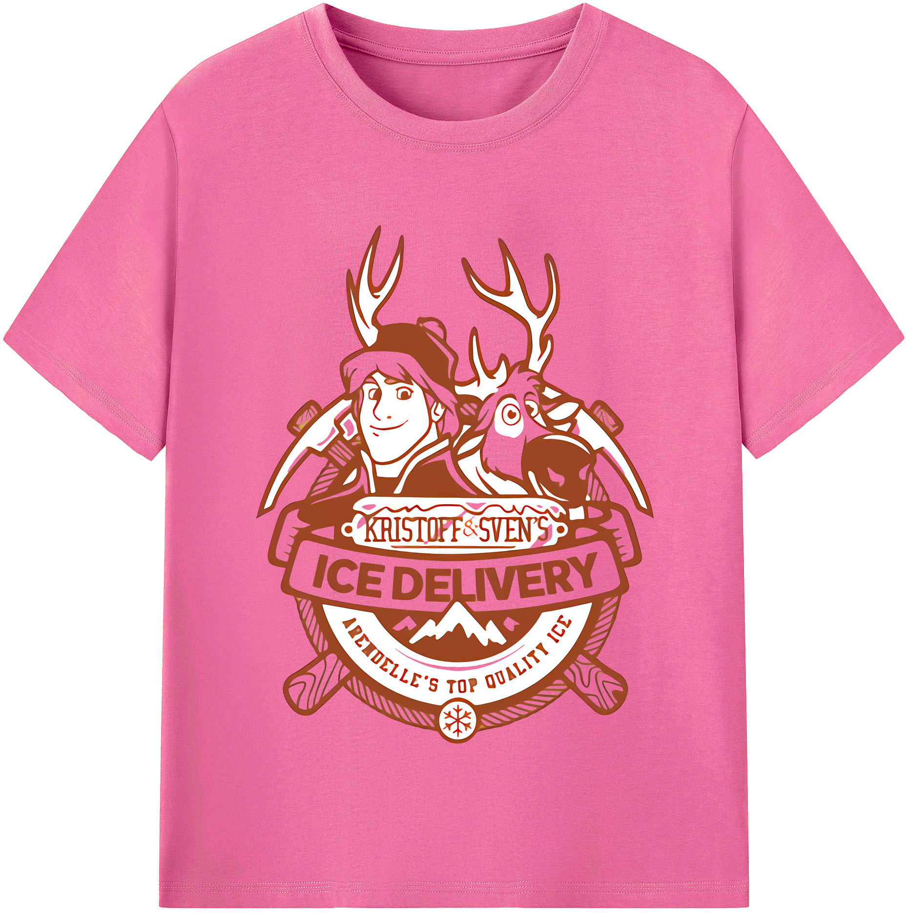 （画像用） アナと雪の女王 アンナ エルサ Frozen Anna Elsa レディースカジュアルプリントTシャツ（綿100％）